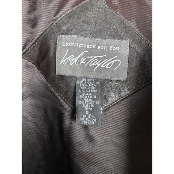 Men's Vintage Lord and Taylor Dark Brown Leather Jacket Size XL - Picture 7 of 10